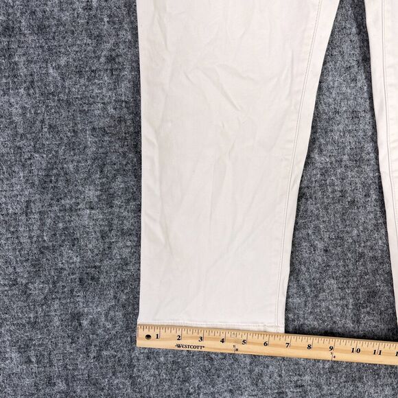 Chicos Pants Women Small White Sateen Slim Crops Stretch Tapered Leg Casual - Picture 9 of 10